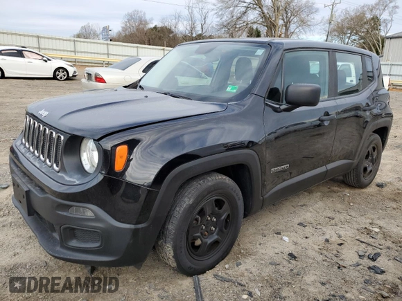 2017 Jeep Renegade Sport with VIN ZACCJAAB2HPF07830, listed as a Copart auction lot 49964105 with 128,273 mi miles and Salvage Title. Bid and sale history available at DreamBid. Image 1.