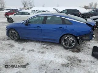 2021 Kia K5 EX with VIN 5XXG34J27MG028055, listed as a Copart auction lot 43933715 with 83,989 mi miles and Salvage Title. Bid and sale history available at carsss.com. Image 2.
