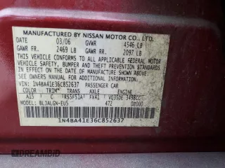 2006 Nissan Maxima 3.5 SL with VIN 1N4BA41E36C852637, listed as a Copart auction lot 66534603 with 149,033 mi miles and Salvage Title. Bid and sale history available at carsss.com. Image 15.