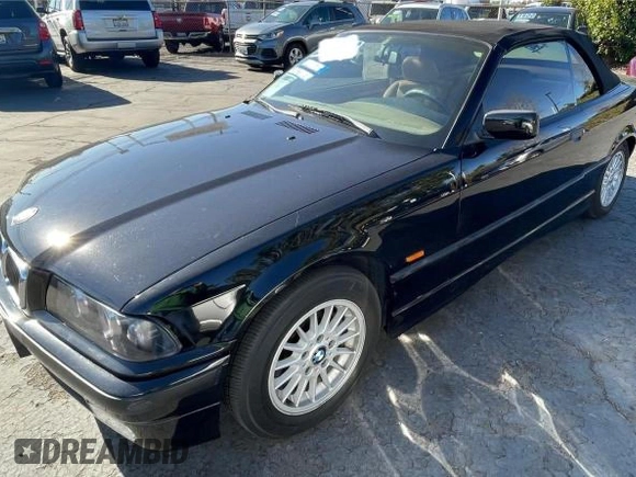 1997 BMW 3-Series 328IC with VIN WBABK8324VET98240, listed as a Copart auction lot 47502485 with 1 mi miles and Clean Title. Bid and sale history available at carsss.com. Image 2.
