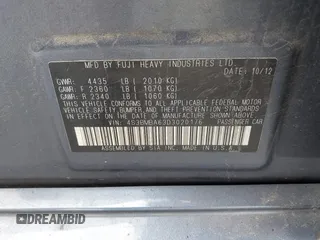 2013 Subaru Legacy 2.5i with VIN 4S3BMBA63D3020176, listed as a IAAI auction lot 41754658 with Not Provided miles and . Bid and sale history available at DreamBid. Image 9.