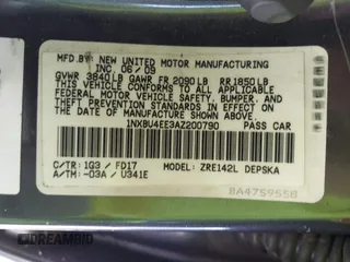 2010 Toyota Corolla with VIN 1NXBU4EE3AZ200790, listed as a IAAI auction lot 42588475 with 179,520 mi miles and . Bid and sale history available at DreamBid. Image 9.