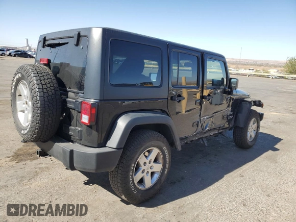 2014 Jeep Wrangler Unlimited Sport with VIN 1C4BJWDG8EL207287, listed as a Copart auction lot 49522335 with 67,472 mi miles and Salvage Title. Bid and sale history available at carsss.com. Image 3.