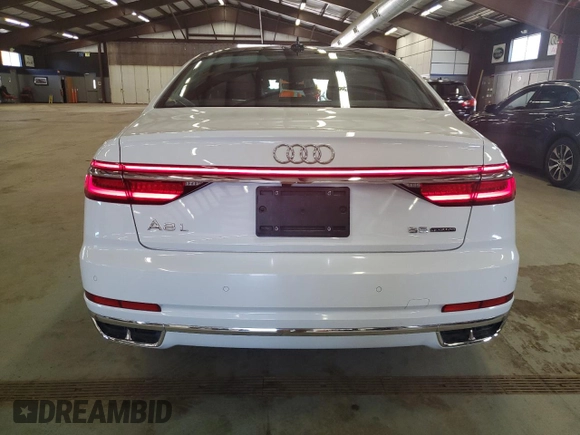 2019 Audi A8 L with VIN WAU8DAF86KN005765, listed as a Copart auction lot 49065575 with 32,600 mi miles and Salvage Title. Bid and sale history available at carsss.com. Image 6.