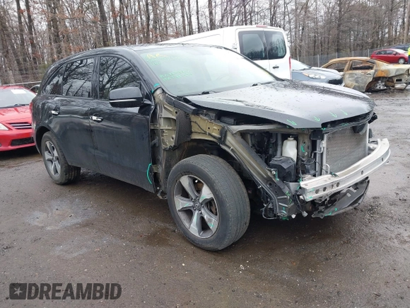 2016 Acura MDX with VIN 5FRYD4H26GB059651, listed as a IAAI auction lot 41497029 with 92,612 mi miles. Bid and sale history available at carsss.com. Image 1.