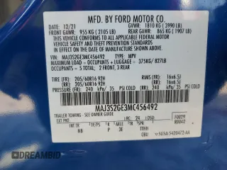 2021 Ford EcoSport SE with VIN MAJ3S2GE3MC456492, listed as a Copart auction lot 61745705 with Not provided miles and Non repairable. Bid and sale history available at DreamBid. Image 13.