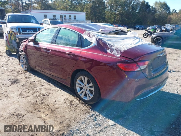 2015 Chrysler 200 Limited with VIN 1C3CCCAB1FN557537, listed as a IAAI auction lot 40841537 with 100,392 mi miles and . Bid and sale history available at carsss.com. Image 3.