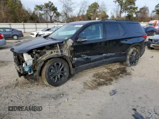 2019 Chevrolet Traverse RS with VIN 1GNERJKX7KJ242574, listed as a Copart auction lot 43157425 with 110,122 mi miles and Salvage Title. Bid and sale history available at carsss.com. Image 1.