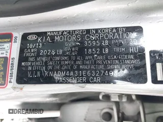 2014 Kia Rio LX with VIN KNADM4A31E6327403, listed as a IAAI auction lot 41915952 with 127,167 mi miles. Bid and sale history available at carsss.com. Image 9.