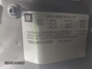 2007 Saturn ION z VIN 1G8AL58F27Z160902, wystawiony jako IAAI lot #41794644 z przebiegiem 162 834 mil mil oraz . Historia ofert i sprzedaży dostępna na DreamBid. Obrazek 9.