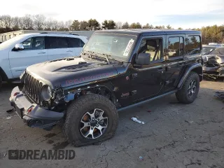 2021 Jeep Wrangler Unlimited Rubicon with VIN 1C4HJXFG4MW531590, listed as a Copart auction lot 46737755 with 52,550 mi miles and Salvage Title. Bid and sale history available at carsss.com. Image 1.