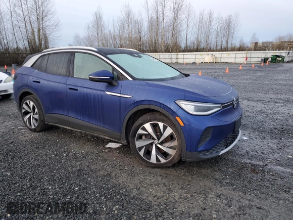2021 Volkswagen ID.4 Pro S z VIN WVGKMPE27MP058308, wystawiony jako Copart lot #49283695 z przebiegiem Nie podano mil oraz Szkoda całkowita • Salvage title. Historia ofert i sprzedaży dostępna na DreamBid. Obrazek 4.