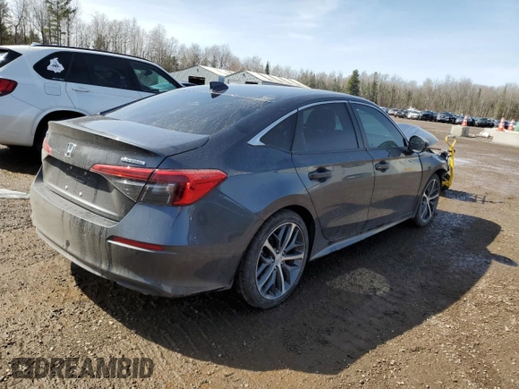 2023 Honda Civic Sedan Touring with VIN 2HGFE1F97PH001905, listed as a Copart auction lot 50881945 with 0 mi miles and Salvage Title. Bid and sale history available at carsss.com. Image 3.