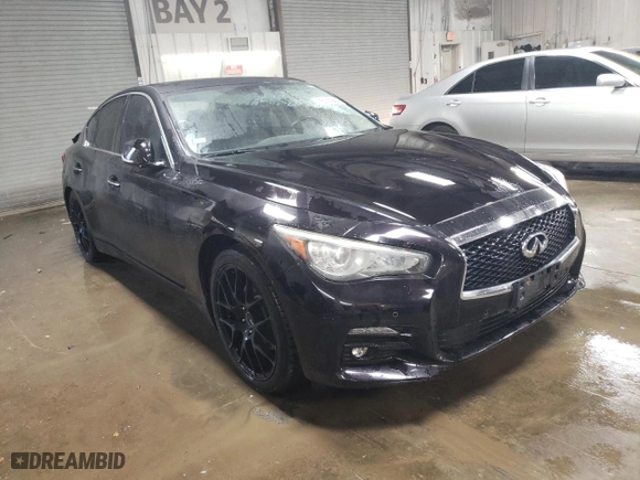 2014 Infiniti Q50 Hybrid Premium with VIN JN1AV7ARXEM700848, listed as a Copart auction lot 76121684 with 94,187 mi miles and Salvage Title. Bid and sale history available at carsss.com. Image 4.