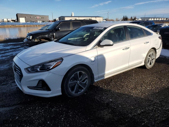2019 Hyundai Sonata Plug-In Hybrid Limited with VIN KMHE54L29KA090799, listed as a Copart auction lot 46584515 with 26,607 mi miles and Salvage Title. Bid and sale history available at carsss.com. Image 1.