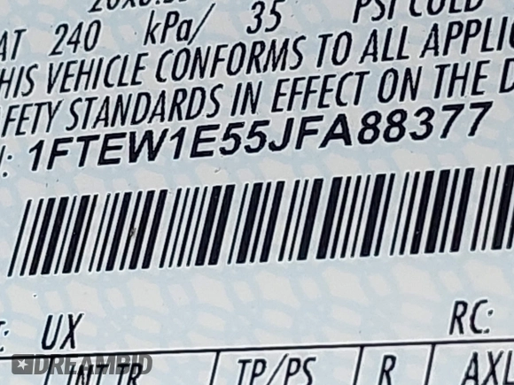 2018 Ford F-150 XL with VIN 1FTEW1E55JFA88377, listed as a IAAI auction lot 42596220 with 81,716 mi miles and . Bid and sale history available at DreamBid. Image 9.