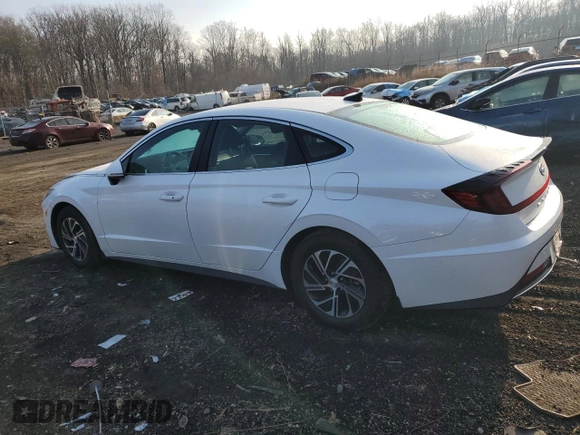 2022 Hyundai Sonata Hybrid Blue with VIN KMHL24JJ6NA038075, listed as a Copart auction lot 86446664 with 18,836 mi miles and Salvage Title. Bid and sale history available at carsss.com. Image 2.