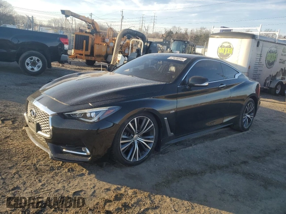 2017 Infiniti Q60 2.0t with VIN JN1CV7EL4HM320083, listed as a Copart auction lot 47426045 with 116,411 mi miles and Salvage Title. Bid and sale history available at DreamBid. Image 1.