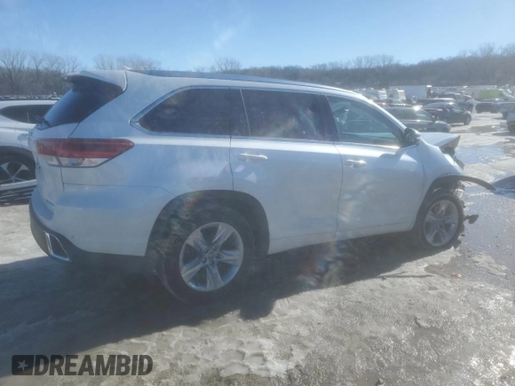 2018 Toyota Highlander Limited with VIN 5TDDZRFH2JS905959, listed as a Copart auction lot 89120965 with 75,621 mi miles and Salvage title. Bid and sale history available at DreamBid. Image 3.