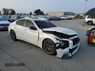 2019 Infiniti Q50 RED SPORT 400 with VIN JN1FV7AP3KM760311, listed as a Copart auction lot 84064674 with 47,397 mi miles and Salvage Title. Bid and sale history available at carsss.com. Image 4.