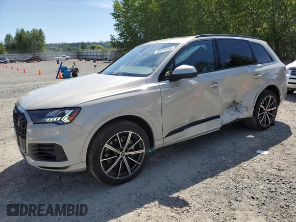 2023 Audi Q7 Premium Plus with VIN WA1LXBF77PD018405, listed as a Copart auction lot 55975455 with 15,702 mi miles and Salvage title. Bid and sale history available at DreamBid. Image 1.