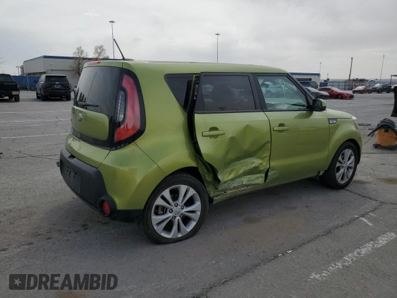 2015 Kia Soul + with VIN KNDJP3A5XF7765583, listed as a Copart auction lot 50600015 with 91,069 mi miles and Salvage Title. Bid and sale history available at carsss.com. Image 3.