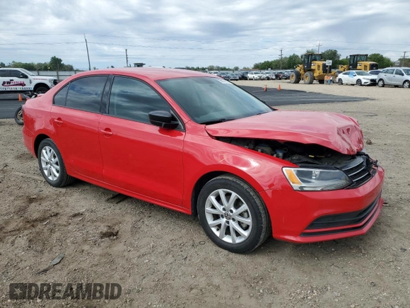 2015 Volkswagen Jetta SE with VIN 3VWD17AJ9FM220688, listed as a Copart auction lot 58270015 with 106,001 mi miles and Salvage title. Bid and sale history available at DreamBid. Image 4.