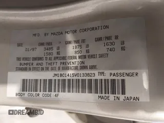 1997 Mazda Protege DX z VIN JM1BC1415V0133823, wystawiony jako IAAI lot #42091960 z przebiegiem 149 959 mil mil oraz . Historia ofert i sprzedaży dostępna na DreamBid. Obrazek 9.