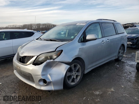 2013 Toyota Sienna SE with VIN 5TDXK3DC3DS395695, listed as a Copart auction lot 43667345 with 188,455 mi miles and Clean title. Bid and sale history available at DreamBid. Image 1.