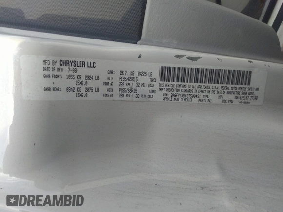 2009 Chrysler PT Cruiser with VIN 3A8FY48949T500491, listed as a IAAI auction lot 41403442 with 110,088 mi miles and . Bid and sale history available at DreamBid. Image 9.