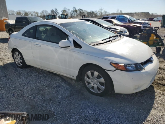 2007 Honda Civic Cpe LX with VIN 2HGFG12647H536132, listed as a Copart auction lot 50352145 with 187,624 mi miles and Salvage Title. Bid and sale history available at carsss.com. Image 4.