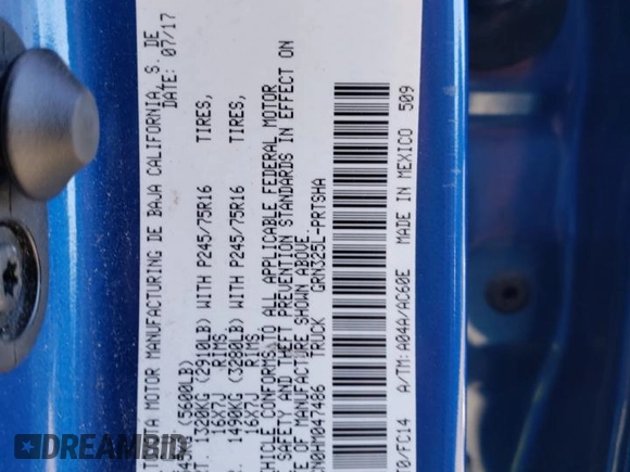 2017 Toyota Tacoma SR5 with VIN 3TMAZ5CN0HM047486, listed as a Copart auction lot 56346925 with 119,900 mi miles and Salvage Title. Bid and sale history available at DreamBid. Image 12.