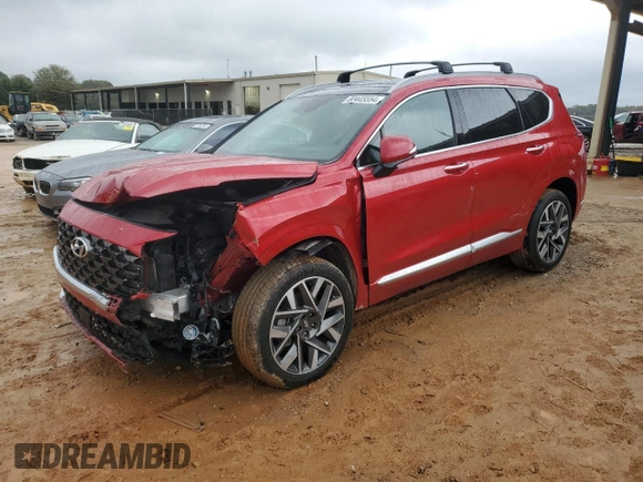 2022 Hyundai Santa Fe Calligraphy with VIN 5NMS54AL5NH459610, listed as a Copart auction lot 80445554 with 33,510 mi miles and Salvage Title. Bid and sale history available at carsss.com. Image 1.