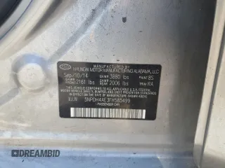 2015 Hyundai Elantra SE with VIN 5NPDH4AE3FH585499, listed as a Copart auction lot 61056805 with 126,452 mi miles and Salvage title. Bid and sale history available at DreamBid. Image 12.
