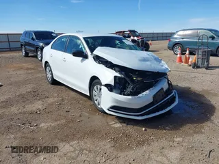 2016 Volkswagen Jetta Sedan 1.4T S w/Technology with VIN 3VW267AJ6GM408238, listed as a IAAI auction lot 41705344 with 43,345 mi miles. Bid and sale history available at carsss.com. Image 1.