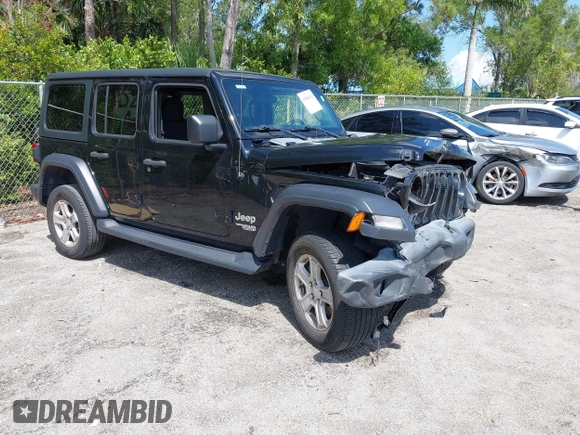 2020 Jeep Wrangler Unlimited Sport S z VIN 1C4HJXDN1LW223664, wystawiony jako IAAI lot #41886832 z przebiegiem 77 019 mil mil oraz . Historia ofert i sprzedaży dostępna na DreamBid. Obrazek 1.