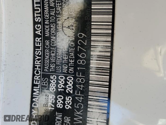2008 Mercedes-Benz SLK 280 with VIN WDBWK54F48F186729, listed as a Copart auction lot 49432735 with 92,307 mi miles and Salvage title. Bid and sale history available at DreamBid. Image 12.