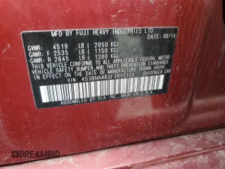 2015 Subaru Legacy 2.5i z VIN 4S3BNAA63F3017174, wystawiony jako Copart lot #54704675 z przebiegiem 59 452 mil mil oraz Szkoda całkowita • Salvage title. Historia ofert i sprzedaży dostępna na DreamBid. Obrazek 12.
