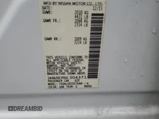 2016 Nissan LEAF S with VIN 1N4BZ0CP0GC304371, listed as a Copart auction lot 81785834 with 57,539 mi miles and Salvage Title. Bid and sale history available at carsss.com. Image 13.