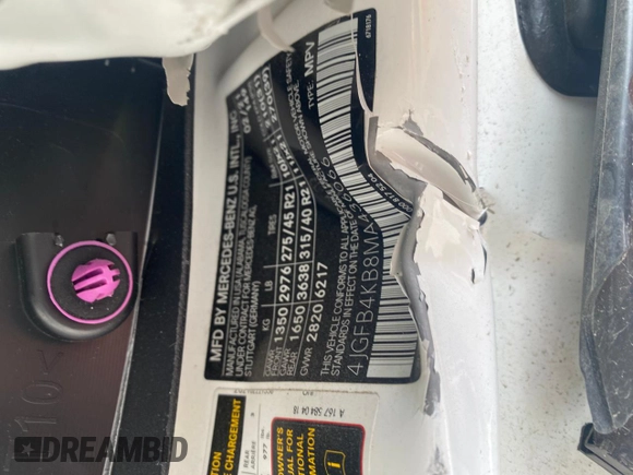 2021 Mercedes-Benz GLE 350 with VIN 4JGFB4KB8MA436066, listed as a Copart auction lot 45682765 with 20,515 mi miles and Salvage title. Bid and sale history available at DreamBid. Image 13.