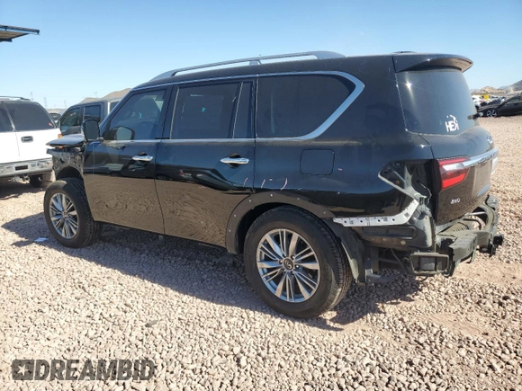2020 Infiniti QX80 Luxe with VIN JN8AZ2NE6L9253306, listed as a Copart auction lot 43617795 with 129,691 mi miles and Salvage Title. Bid and sale history available at DreamBid. Image 2.
