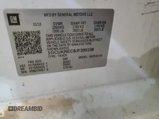 2018 Chevrolet Silverado 1500 LT with VIN 1GCUKREC8JF200108, listed as a Copart auction lot 44582405 with 126,169 mi miles and Salvage Title. Bid and sale history available at DreamBid. Image 12.