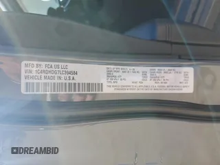 2020 Dodge Durango GT with VIN 1C4RDHDG7LC394584, listed as a Copart auction lot 46718595 with 101,366 mi miles and Salvage title. Bid and sale history available at DreamBid. Image 16.