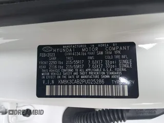 2023 Hyundai Kona SEL с VIN KM8K3CAB2PU025286, выставлен на аукционе IAAI как лот 42205469 с пробегом 22 851 миль миль и . История ставок и продаж доступна на DreamBid. Изображение 9.