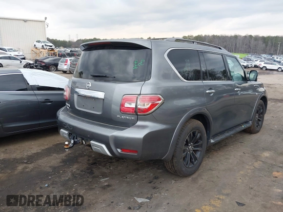 2018 Nissan Armada Platinum with VIN JN8AY2NF2J9333369, listed as a IAAI auction lot 41491584 with 124,048 mi miles. Bid and sale history available at carsss.com. Image 4.