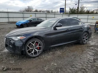 2021 Alfa Romeo Giulia Ti with VIN ZARFANBNXM7641463, listed as a Copart auction lot 42872425 with 47,471 mi miles and Salvage Title. Bid and sale history available at carsss.com. Image 1.
