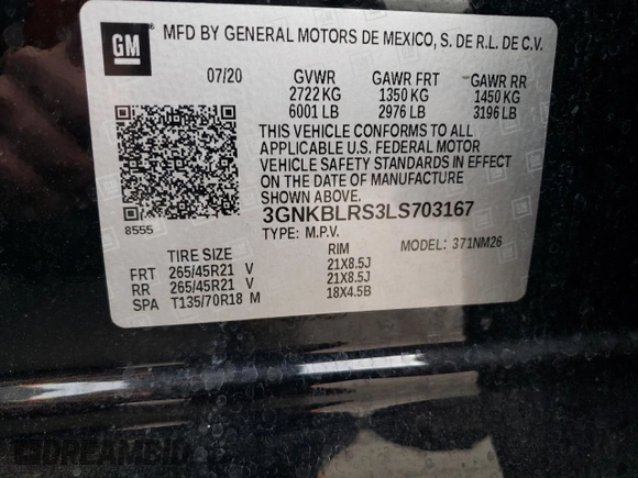 2020 Chevrolet Blazer Premier with VIN 3GNKBLRS3LS703167, listed as a Copart auction lot 86079694 with 41,740 mi miles and Salvage title. Bid and sale history available at DreamBid. Image 14.