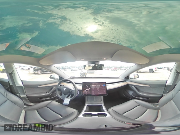 2023 Tesla Model 3 with VIN 5YJ3E1EA1PF550454, listed as a Copart auction lot 58985695 with 19,199 mi miles and Salvage title. Bid and sale history available at DreamBid. Image 14.
