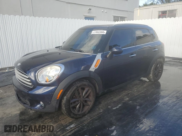 2013 MINI Countryman with VIN WMWZB3C59DWM08636, listed as a Copart auction lot 77442344 with 103,118 mi miles and Clean title. Bid and sale history available at DreamBid. Image 1.