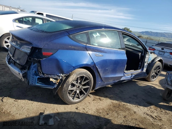 2022 Tesla Model 3 with VIN 5YJ3E1EA6NF147728, listed as a Copart auction lot 49871855 with 42,092 mi miles and Salvage Title. Bid and sale history available at carsss.com. Image 3.